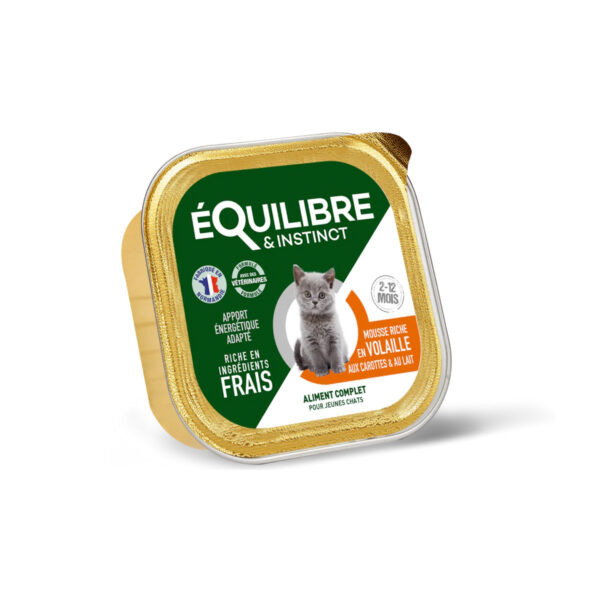Mousse chaton volaille carottes lait 85 gr
