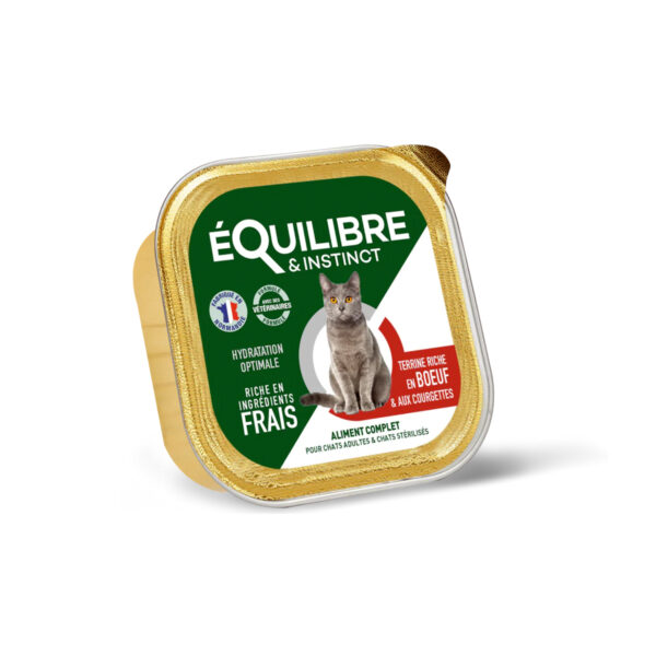 Terrine chat stérilisé boeuf et courgettes 85 gr
