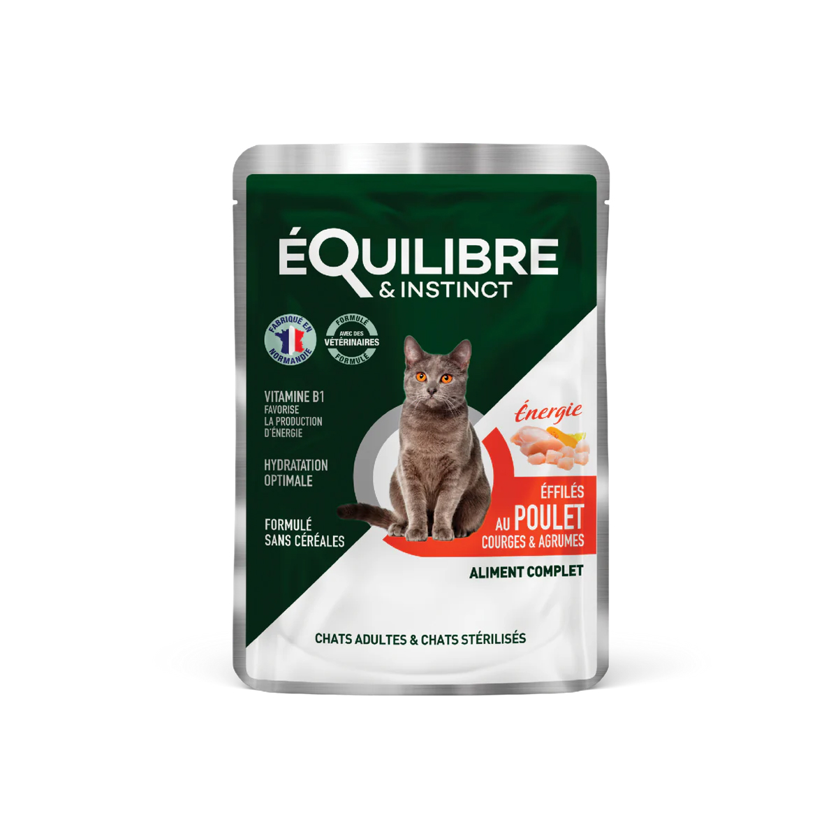 Effilés Energie chat stérilisé au Poulet, courges, agrumes 12x85 gr