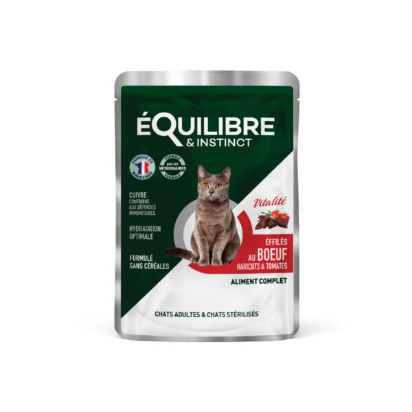 Effilés Vitalité chat stérilisé au Bœuf, haricots, tomates 12x85 gr
