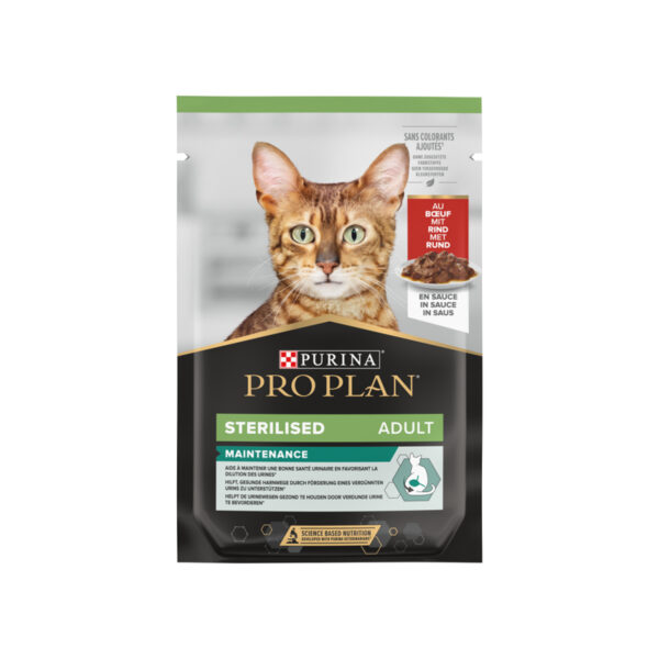 PROPLAN CAT ADULT STERILISED BOEUF POCHON 85GRS