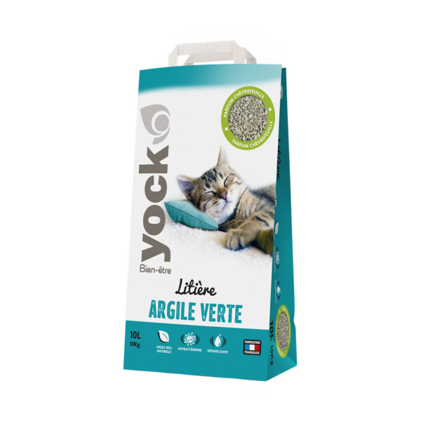 Yock Litière minérale absorbante à l'argile verte parfumée 10 L