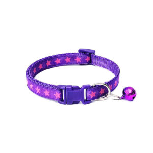 Collier chat étoile D1L20-35cm violet