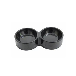 Gamelle double pour animaux de compagnie L28*W16*H5 Noir