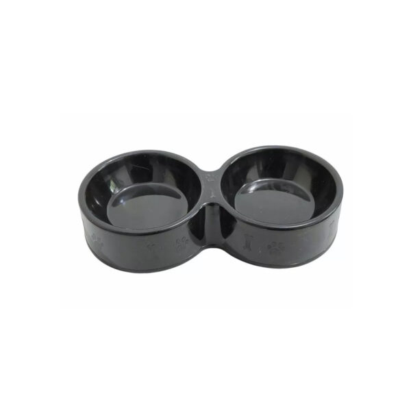 Gamelle double pour animaux de compagnie L28*W16*H5 Noir