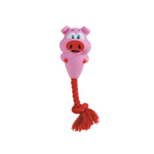 JOUET VINYLE CORDE COCHON 20CM