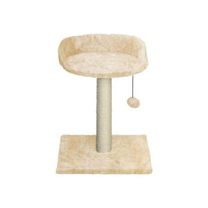 ARBRE A CHAT AVEC ASSISE ECRU 34X34X42 CM