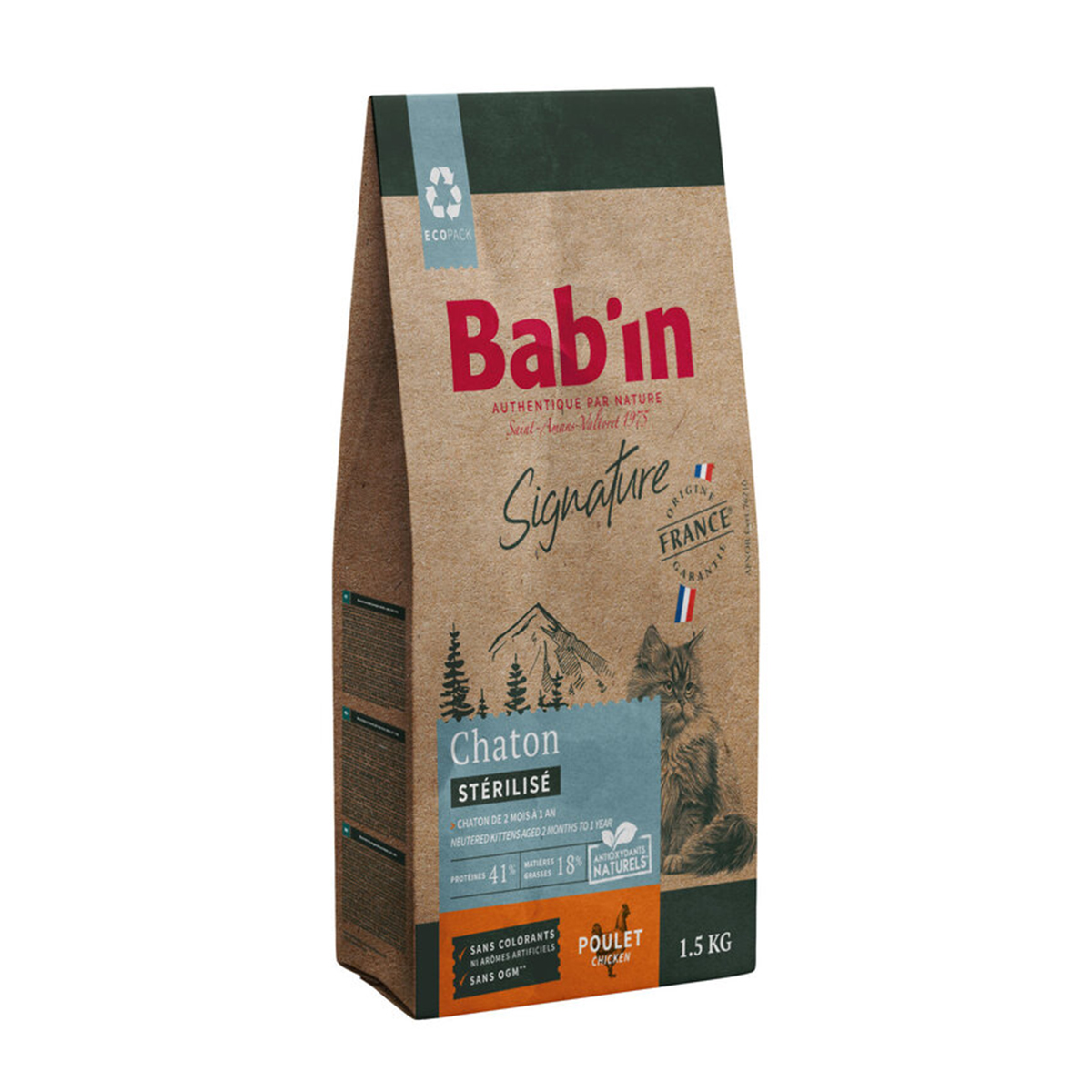 Bab'in - Croquettes chaton Signature au poulet 1,5kg