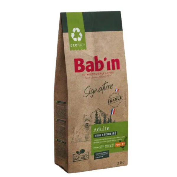 Mini adulte stérilisé poulet 2kg - Babin Signature