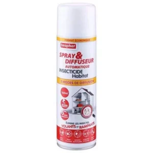 BEAPHAR Spray et Diffuseur Automatique Insecticide Habitation 500ml - Insectes Volants et Rampants