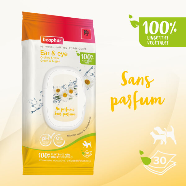 Lingettes nettoyantes Yeux et Oreilles pour chien et chat x30 – Image 2