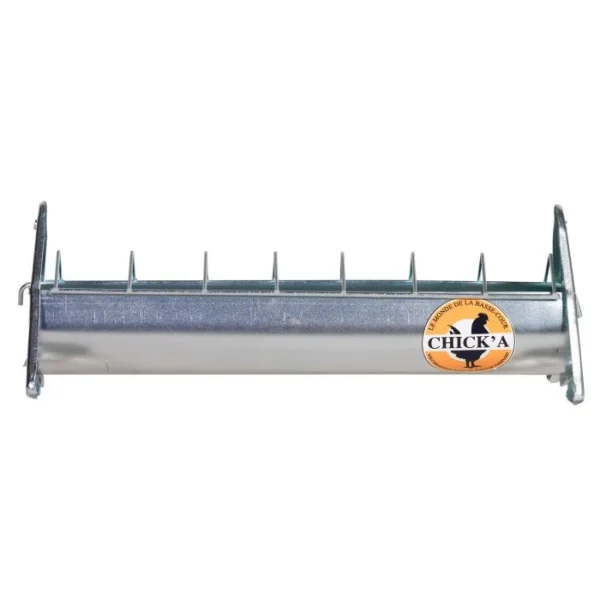 Mangeoire en acier galvanisé à grille mobile 30 cm pour 10 poussins – Image 2