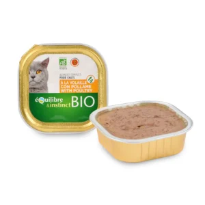 Terrine Bio Volaille pour Chat - 85gr - Equilibre & Instinct