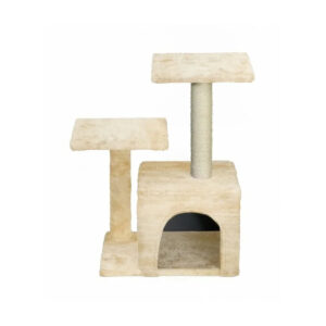 Arbre a chat grand modele niche / panier / refuge integre 40x29x60 cm - ecru - chat