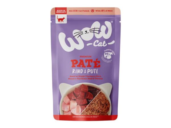 Alimentation humide Adult Paté Bœuf & Dinde, 125 g - WOW