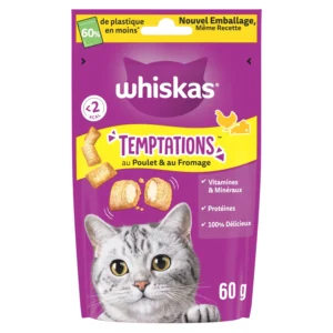 Friandises Pour Chat Adulte Poulet Fromage Temptations WHISKAS