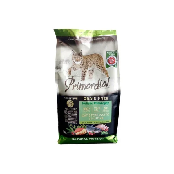 PRIMORDIAL CHAT ADULTE STERILISE SENSIBLE AU SAUMON 2kg