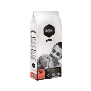 AMITY-Croquettes pour chien adulte au saumon & riz 15Kg