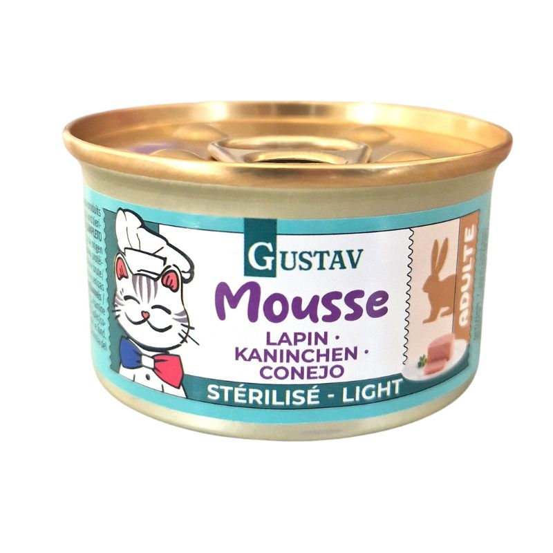 GUSTAV STERILISE MOUSSE LAPIN 85G