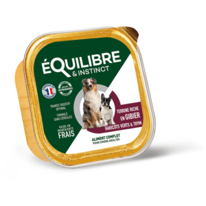 Terrine pour chien adulte gibier et haricots verts 300g