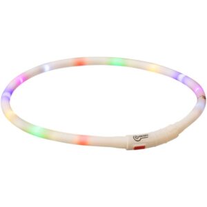 COLLIER FLASH LUMIMEUX USB XS-XL BLANC