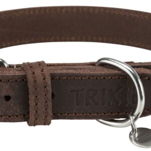 Collier en cuir rustique M-L 42–48 cm/25 mm marron foncé -TRIXIE
