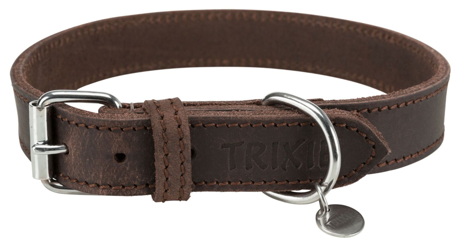 Collier en cuir rustique M-L 42–48 cm/25 mm marron foncé -TRIXIE