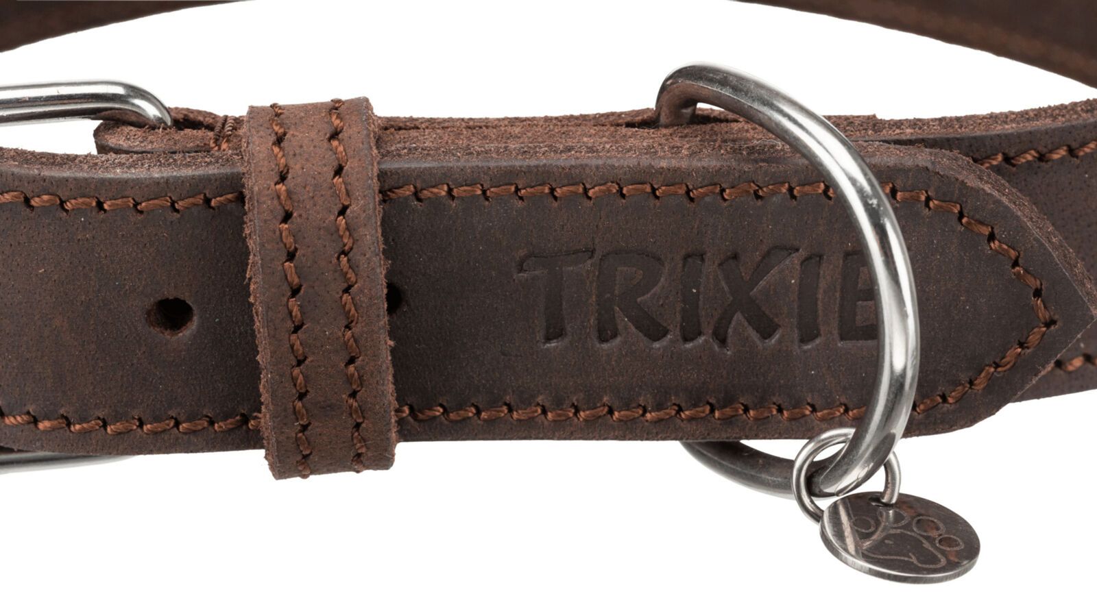 Collier en cuir rustique M-L 42–48 cm/25 mm marron foncé -TRIXIE – Image 4