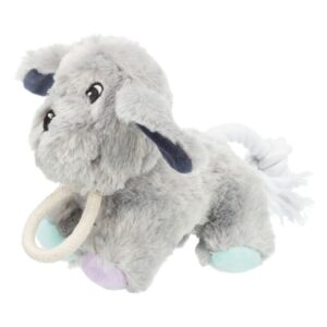 PELUCHE CHIEN AVEC CORDE 24CM