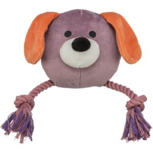 PELUCHE CHIEN AVEC CORDE 27CM