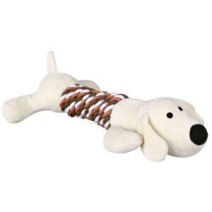 PELUCHE CHIEN AVEC CORDE 32CM
