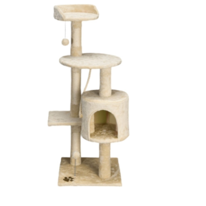 ARBRE CHAT AVEC JOUET H112 BEIGE