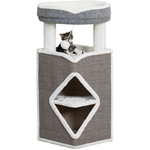 Arbre à chat tour Arma 38 x 38 x hauteur 98 cm couleur gris et blanc