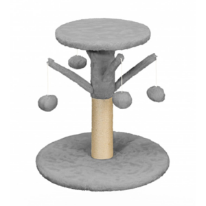 Arbre a chat plateau avec 4 pompon x - ANTHRACITE - chat - 40x40x43CM - MON AMI LUKI