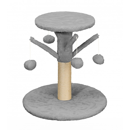Arbre a chat plateau avec 4 pompon x - ANTHRACITE - chat - 40x40x43CM - MON AMI LUKI