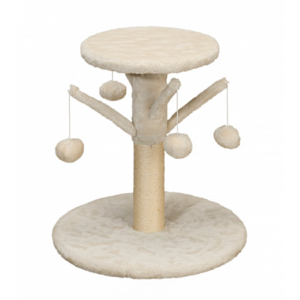 Arbre a chat plateau avec 4 pompon x - Ecru - chat - 40x40x43CM - MON AMI LUKI