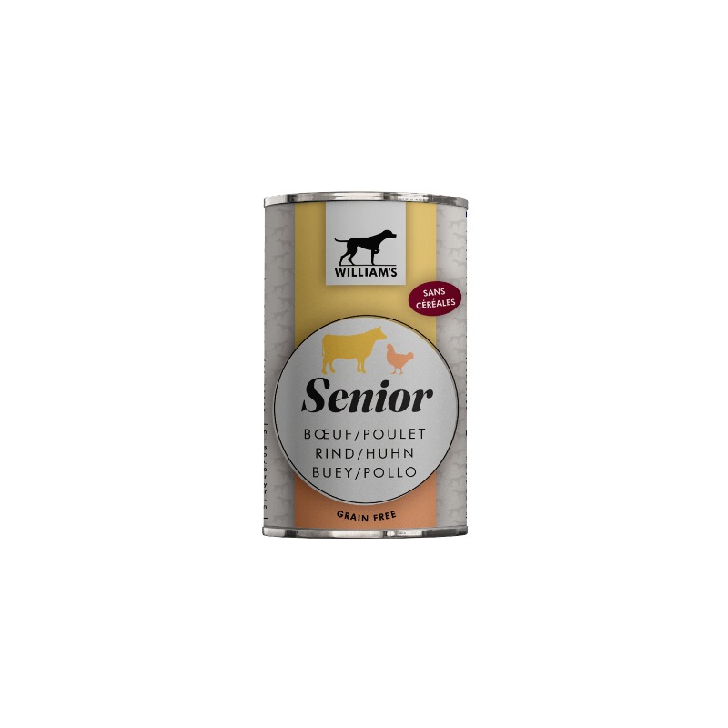WILLIAM'S SENIOR BOEUF/POULET 395G