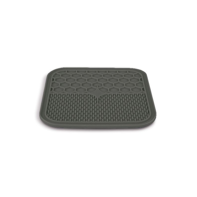 TAPIS A LECHER CHIEN SILICONE M GRIS