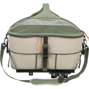 PANIER VELO 33*40 VERT/BEIGE